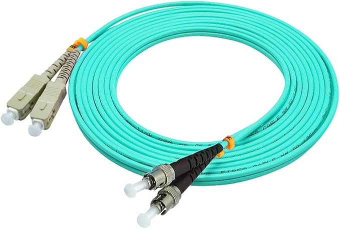 Jeirdus 15Meters 49ft SC to ST Duplex 50/125 10G OM3 Multi-Mode Fiber Optic Cable Jumper Optical Patch Cord SC-ST