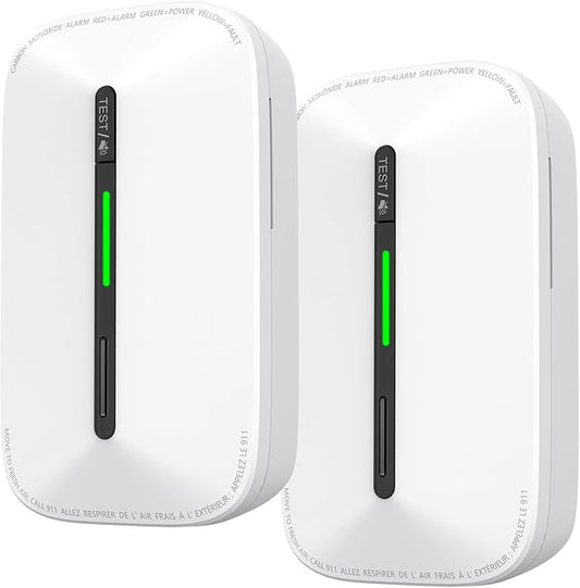 Siterlink Carbon Monoxide Detectors Plug in,10 Year Replaceable Battery Operated Co Monitor Alarm,Plug and Play Co Detector,Portable Carbon Monoxide Detector for Home,Traval,RV,Hotel GS846A 2 Pack