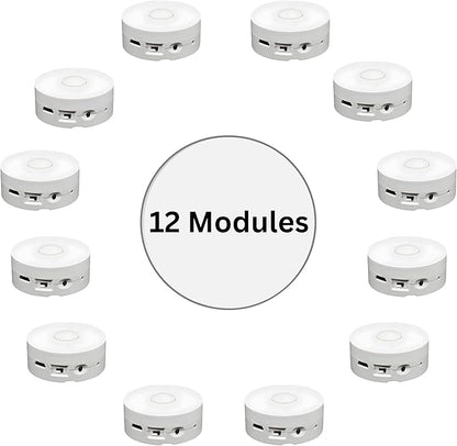RediTech Go™ 12-Pack Recordable Voice Modules – MP3 Upload from a Windows Computer, 4-Minute Playback, USB-Rechargeable Sound Box for Stuffed Animals, Plush Toys, DIY Crafts & Keepsake Gifts (white)