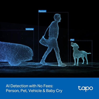 Tapo 2K 3MP Indoor/Outdoor Dual Lens Pan/Tilt Security Camera – 125° Wide-Angle + 6mm Telephoto, Free Person/Vehicle Detection, 360° View, SD/Cloud, Works w/Alexa & Google Assistant – HybridCam Duo