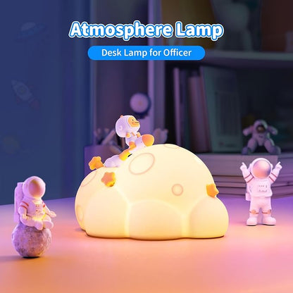 ICARER FAMILY Auto-Off Night Light for Kids - Rechargeable Touch Control Bedside Lamp, Planet Night Lights for Nursery, Gift for Girls Boys