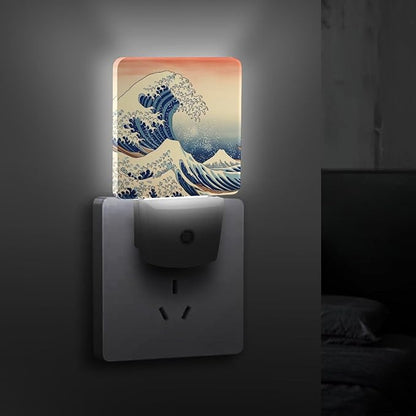 YKJAHSD Ocean Waves Night Light, Plug into Wall Decor Nightlights for Bedroom, Bathroom, Hallway, Kitchen, with Dusk to Dawn Light Auto Sensors LED Night Lights for Boys Girls Women Men Room Gifts