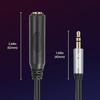 SiYear 1/4" to 3.5mm Headphone Extension Cable - 6.35mm Quarter inch to1/8 Fmale Stereo Jack Audio Adapter for Amplifiers, Speaker, Guitar Amp,Home Theater, Mixing Console (0.3m/2PACK)