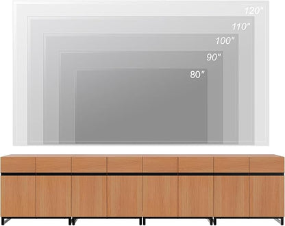 WAMPAT Modern TV Stand for TVs up to 120 inch, 4 in 1 Wood Entertainment Center TV Console Table with Adjustable Shelves and Metal Base for Living Room,Bedroom, Mocha