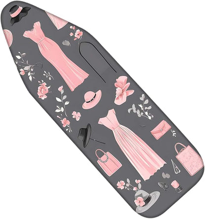 Nuxovilar Ironing Board Cover Needle Cotton 15x54 Inches | Ironing Board Cover and Pad Pink Fashion Design Needle Cotton for Bedroom, Dressing Area, Laundry Space