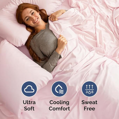 Full XL Bed Sheet Set - 4 Piece Extra Long Extended Full XL Sheets - Ultra Soft, Breathable & Cooling - Fits 8" to 16" Mattress with Deep Pockets - 54" x 80" - Wrinkle & Fade Resistant - Lavender Pink
