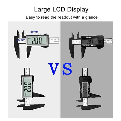 Kynup Caliper Measuring Tool, Digital Caliper Outside Micrometer with Large Screen,6Inch Caliper Tool for Mechanics, Jewelers, Woodworkers, Inch and Millimeter Conversion