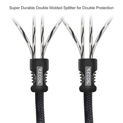 RECOIL P417 Premium 100% Oxygen Free Copper 17ft 4-Channel RCA Audio Interconnects Cable 4X RCA Male to 4X RCA Male Double Shielded with Noise Reduction