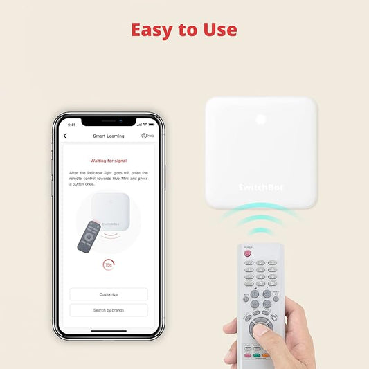 SwitchBot Hub Mini Smart Remote - IR Blaster, Link SwitchBot to Wi-Fi (Support 2.4GHz), Control TV, Air Conditioner, Compatible with Alexa, Google Home, IFTTT (White)