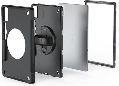ZenRich Rugged Case for Lenovo Idea Tab Pro 12.7inch,Heavy Duty Shockproof Protective Case w/ [360 Rotating Kickstand] [Hand Strap][Shoulder Belt] for Lenovo Idea Tab Pro 2025 Realease Black