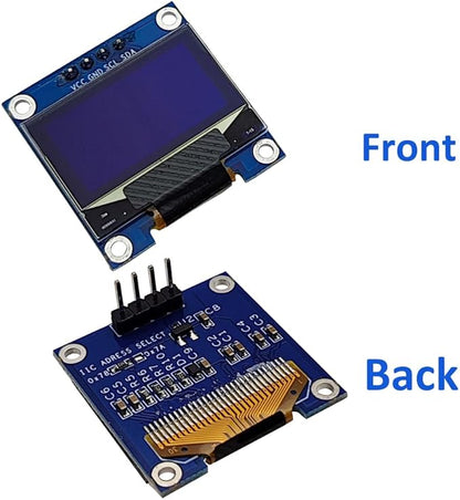 Haldzemo 0.96" OLED Display Module I2C IIC Serial 128X64 SSD1306 LCD Screen VCC GND SCL SDA (2 Pack, Yellow Blue)