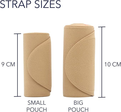 URSA Waist Strap - Ultra Slim, Breathable & Stretchy Microphone Transmitter Straps. Compatible with Most Transmitter/Receivers (Brown, Medium Waist - Big Pouch)