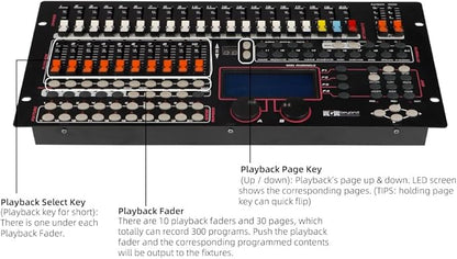 Ygybeyond DMX 1024Controller, DMX512, 1024 channel Controller, Stage Lighting Equipment & Accessorie For Dj, Ktv, Large Concert, DMX Light Controller (1024 channel DMX-1024)