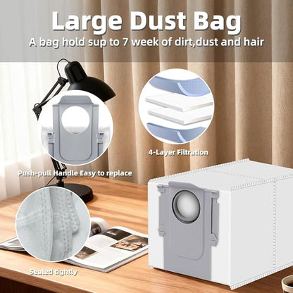 24Pcs QV 35A Accessories Kit Replacement Compatible with Roborock QV 35A/QV 35S/QR 598/QR 798 Robot Vacuum, 2 Main Brush, 4 Mop Cloth Pads, 6 Side Brushes, 4 HEPA Filters,6 Dust Bag, 1 Cleaning Tool
