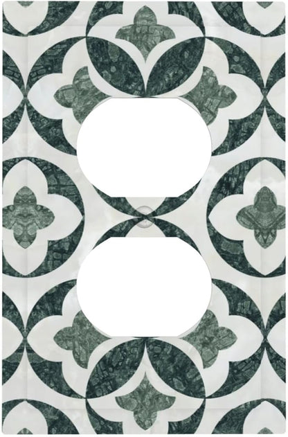 Bvtewkhz Green Luxury Modern Cubic Marble Cubic Marble Duplex Outlet Decorative Light Switch Covers Electrical Faceplate Switch Plates for Bathroom Kitchen Home
