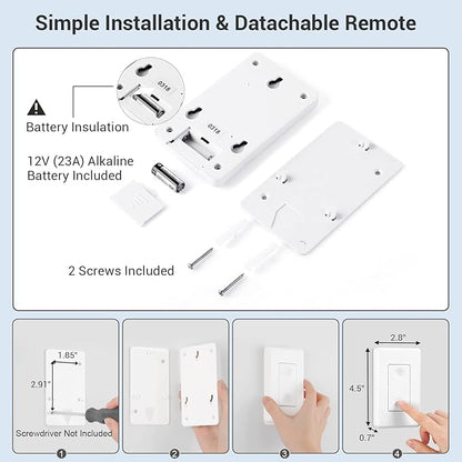DEWENWILS Wireless Wall Light Switch Kit, No WiFi Needed Remote Control Switch for Small Appliance, Lamps, Lighting Fixture, No in-Wall Wiring, Long RF Range, 3 Pack Switches+1 Receiver