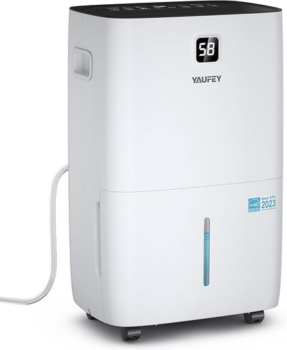 Yaufey 150 Pints Energy Star Dehumidifier with Pump for Home, Basement and Large Room up to 7500 Sq. Ft., With Drain Hose, Timer, Intelligent Humidity Control and Large Water Tank