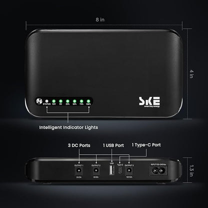 Mini UPS DC 20000mAh Battery Backup & Surge Protector Uninterruptible Power Supply for Router Modem USB Type-C Mini UPS 5V/9V/12V DC20000 Plus Altair