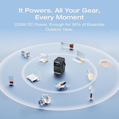 EF ECOFLOW TRAIL 200 DC Portable Power Station with Camping Lamp, 192Wh LiFePO4 Battery, 220W DC Output, Compact Power Bank for Camping, Travel, Outdoors, and Emergency Use