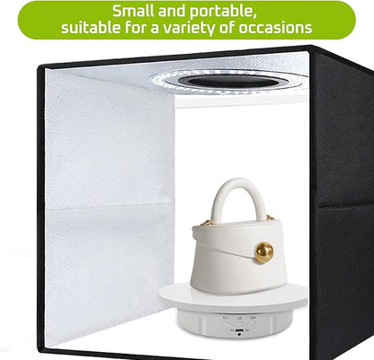 JAYEGT 3 in 1 Motorized Rotating Display Stand with 5.74/7.08/8.66 inch Replacement Cover，Max 22lbs Load , 3D Models, Cake -White