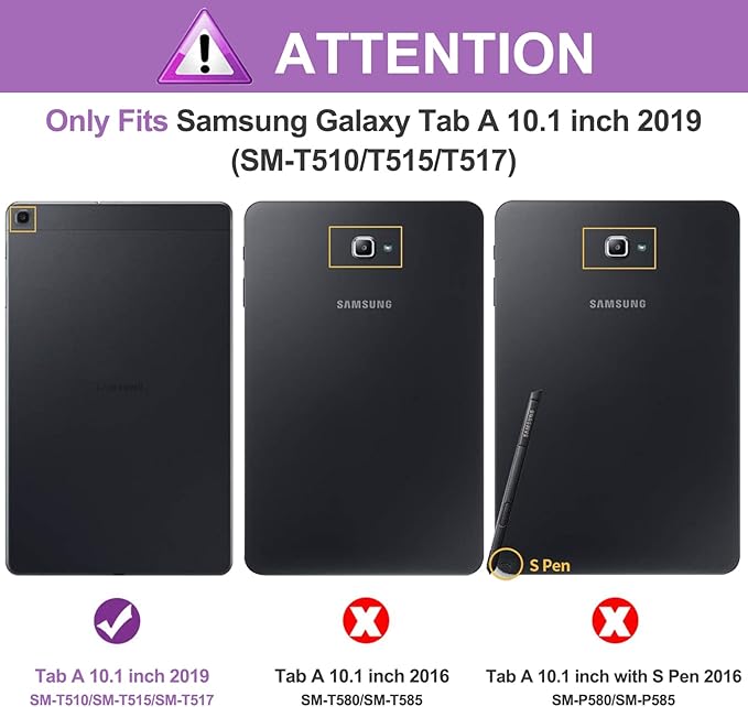 BRAECN for Galaxy Tab A 10.1 Case SM-T510/SM-T515,[Adjustable Hand Strap] [Rotating Stand] [Attachable Shoulder Strap] Heavy Duty Drop Protection Rugged Case for Samsung Tab A 10.1 Inch 2019 -Blue