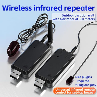 SPENFiLY Wireless Infrared Remote Control Extender, Infrared Repeater Kit, Infrared Remote Control Wireless Connection Home Appliances Compatible with Multiple Infrared Devices (Control of 4 Devices)