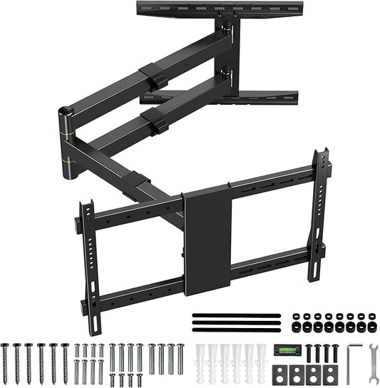 47” Extra Long Arm TV Wall Mount for 37-80 Inch TV, Full Motion Corner TV Mount with Extension Articulating Arm Swivel and Tilt, Max VESA 600x400mm, Fits 16" 18" Studs Up to 99 lbs
