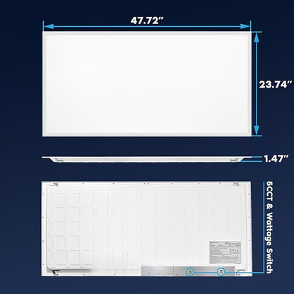 LUXRITE 2x4 FT LED Flat Panel Light, 5CCT Color Selectable 3000K 3500K 4000K 5000K 6500K, Wattage Selectable 30W/40W/50W, 6250 Lumens, LED Drop Ceiling Lights, 0-10V Dimmable, DLC & ETL (16 Pack)