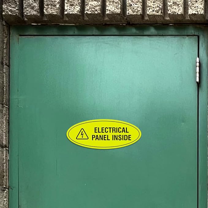 Signs ByLITA Oval Electrical Panel Inside Sign (Navy Blue/White) - Small