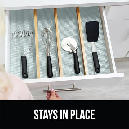 GORILLA GRIP powerGRIP Drawer Shelf and Cabinet Liner, Thick Strong Hold, Non-Adhesive Liners Protect Kitchen Cabinets and Cupboard, Bathroom Drawers, Easy Install, Breathable Mat, 20" x30', Spa Blue