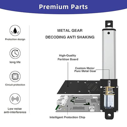 1 Inch 9lbs Mini Stroke 12V Electric Linear Actuator 0.6"/sec Linear Motion Actuator with Brackets for Cabinets, Robotics, Home Automation, Window Opener(40N, 25mm)