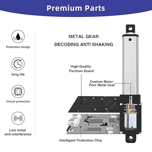 0.5 Inch 4.5lbs Mini Stroke 12V 4.5lbs Electric Linear Actuator 1.2"/sec Linear Motion Actuator with Brackets for Cabinets, Robotics, Home Automation, Window Opener(20N, 10mm)