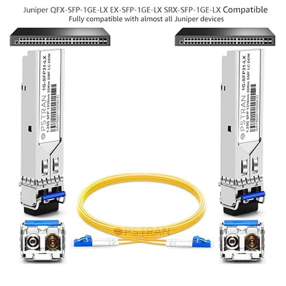 OPSTRAN 1000BASE-LX/LH SFP Optical Transceiver Module Compatible with Juniper QFX-SFP-1GE-LX EX-SFP-1GE-LX SRX-SFP-1GE-LX 1310nm 20km DDM Duplex LC SMF