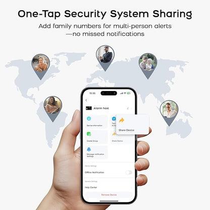 Security Systems for House,Wireless Alarm System with WiFi+GSM/4G,App Alerts & Auto Alarm Dial,Door/Window Alarms Motion Sensors Remote Control,Smart Life Tuya APP,NO Monthly Fees