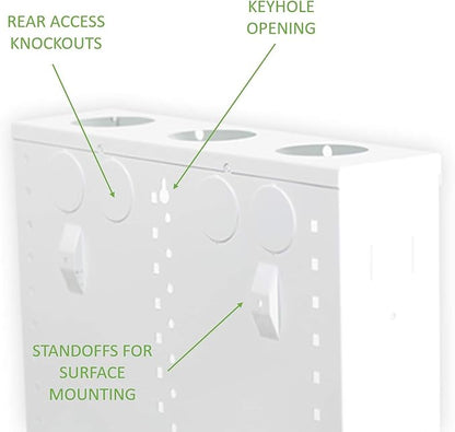 On-Q 28" Structured Media Enclosure with Hinged Cover Lock, 20 Gauge CRS, Flush or Surface Mount