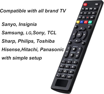 Universal TV Remote for Samsung, TCL, Philips, Vizio, Sharp, Sony, Panasonic, Sanyo, Insignia, Toshiba and Other Brands LCD LED 3D HDTV Smart TV Remote Control