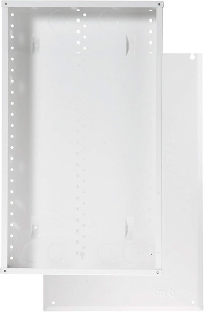 Legrand - OnQ 28 Inch Cable Management, In-Wall 20-Gauge Media Box, Structured Wiring Enclosure with 2.5 Inch Openings for Wires, Includes Cover Mounting Hardware, White, EN2800
