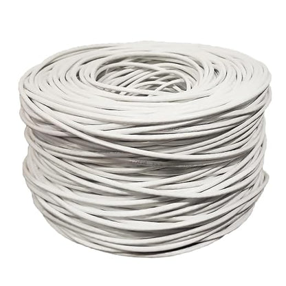 SolidLink CAT5e Ethernet Cable 1000ft – 24AWG Solid CCA UTP Unshielded CAT 5e, High Speed Lan Network, RJ45 Cable, Easy Pull Box Ethernet Cord (White)
