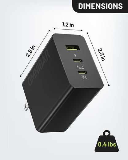 100W USB C Charger,100W Laptop Fast Charger 3-Port GaN Foldable Fast Wall Charger Block,PD3.0 PPS Power Adapter for MacBook Pro/Air,iPad Pro,iPhone 16 Pro,Galaxy S24 Ultra,Steam Deck,Google Pixelbook