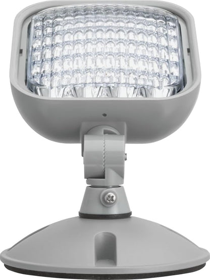 Lithonia Lighting Weatherproof LED Emergency Light Remote Head, One Single Head Emergency Light for Business, Indoor and Outdoor Use, Square, Gray (ERE GY SGL WP SQ M12)