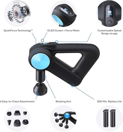 TheraGun Pro Handheld Deep Tissue Massage Gun - Bluetooth Percussion Massage Gun & Personal Massager for Pain Relief & Circulation in Neck, Back, Leg, Shoulder and Body (Black - 4th Gen)
