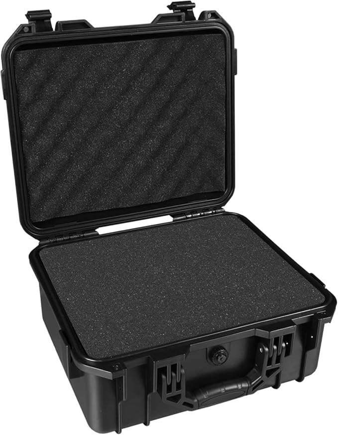 Hard Case, 14x 11.5x 6.5 Inch Portable Weather Waterproof Protective Camera Case with Customizable Foam, Fit Use of Drones, Camera, Equipments