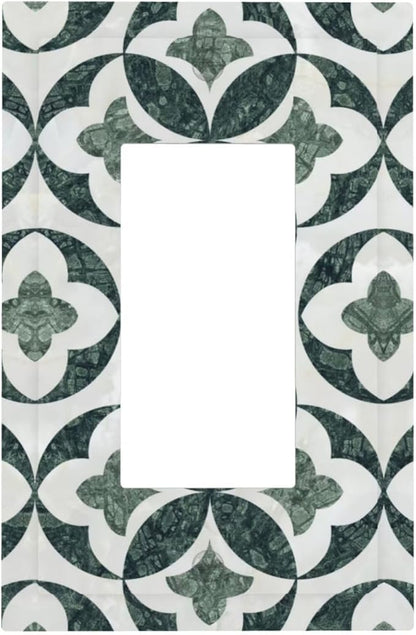 Bvtewkhz Green Luxury Modern Cubic Marble 1 Gang Single Rocker Decorative Light Switch Covers Electrical Faceplate Switch Plates for Bathroom Kitchen Home