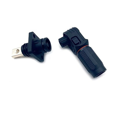 150A-200A 1500V Battery Energy Storage Connector, 35-50mm² High Current Connectors Quick Plug Terminal Black Right Angle Plug and Socket IP67 Waterproof Power Adapter Threaded Wiring