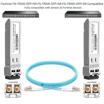 OPSTRAN 10GBASE-SR SFP+ Optical Transceiver Module Compatible with Fortinet FN-TRAN-SFP+SR FS-TRAN-SFP+SR FG-TRAN-SFP+SR 850nm 300m DDM Duplex LC MMF 10 Pack