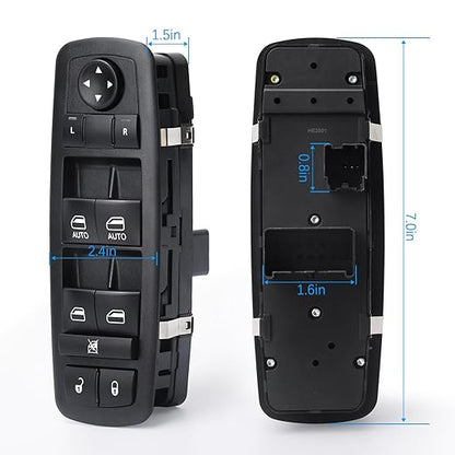 WUANGKI Master Power Window Switch Front Left Driver Side | 3+0 Pins | Compatible with Dodge Grand Caravan 2012-2017, Chrysler Town & Country 2012-2016, 2012-2015 Ram C | V, Replaces OE 68110871AA