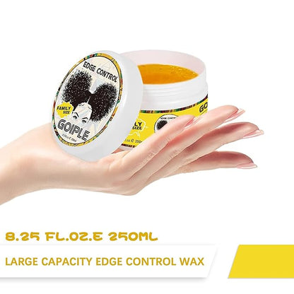 8.25 OZ Edge Control Wax for Women, Non-greasy Edge Smoother for Back Hair Extreme Hold Pack, Water-based Gel for All Hair Types, No Flaking, Extra Hold (Pineapple)