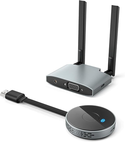 VJZFA Wireless HDMI Transmitter and Receiver 98FT/30M, 4K Decode 1080P@60Hz Ultra HD Video Output, Plug&Play 5G+2.4G for Streaming Video, Audio and File to Monitor from PC/Projector/TV Box/Laptop