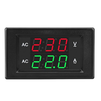 DROK Volt Amp Meter, AC 500V 100A Digital Voltmeter Ammeter Panel, 0.39 Inches LED 2in1 Multimeter, 2-Wire Voltage Amperage Tester Gauge with Current Transformer
