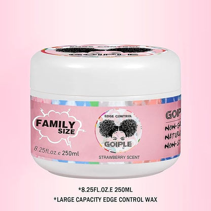Goiple 8.25 OZ Edge Control Wax for Women, Non-greasy Edge Smoother, Hair Gel for All Hair Types, No Flaking, Extra Strong Hold Water-based Edge Stay Gel
